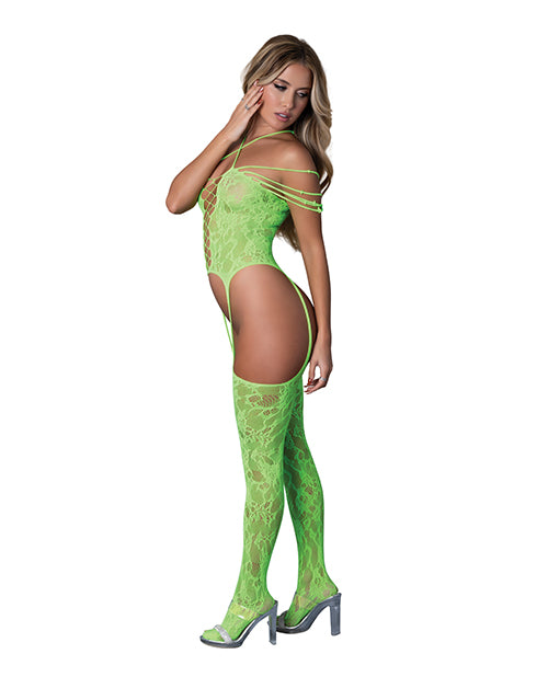 Magic moments int'l S183 Seamless Strappy Body Stocking, Neon Green
