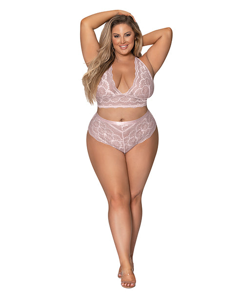 Magic Silk Exposed Seabreeze Strappy Back Cami & Short Set, Blush Pink - 2X