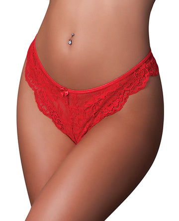 Magic moments int'l Lace Split Crotch Panty, Red L/XL