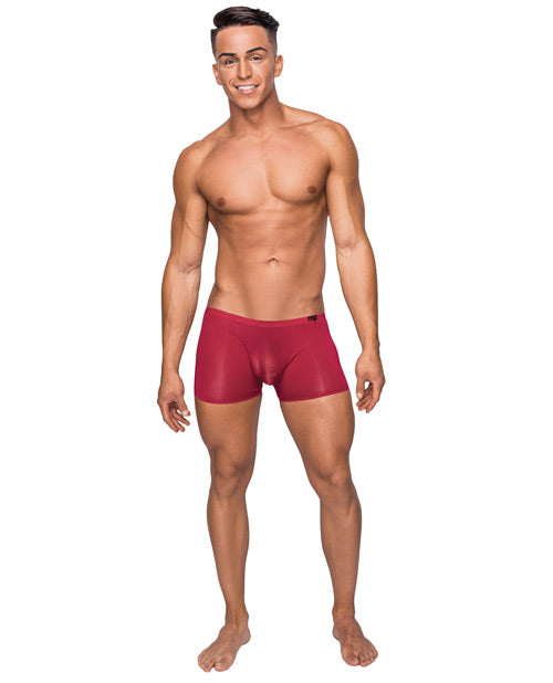 Male Power SMS-006 RD MD Seamless Sleek Short w/ Sheer Pouch, Red Medium