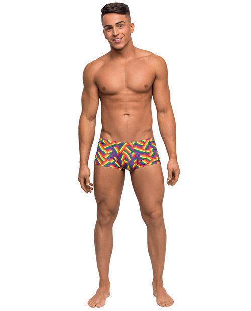 Male Power 145-240 PR SM Pride Fest Mini Short, Rainbow Small