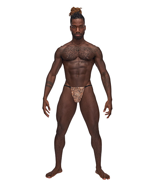 Male Power 450-030 1S Posing Strap Thong, Animal Print Nylon/Spandex