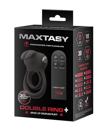 Maxtasy MAX-RINREM01 Double Ring + Vibrating Remote Control Toy