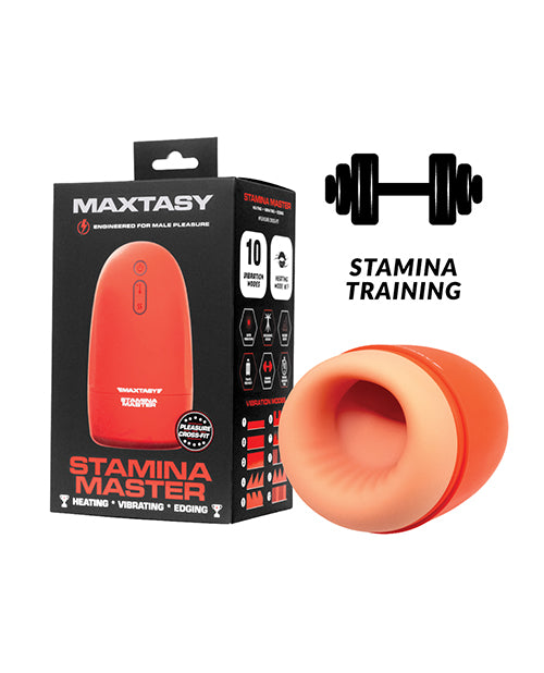 Maxtasy MAX-STAMAS01 Stamina Master Heat Up Vibrating Stroker, Orange