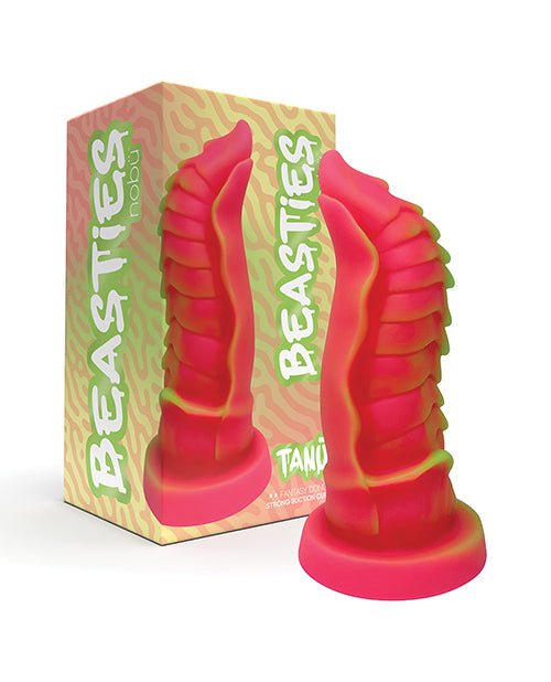 Nobu Tanu Fantasy Dong, Fluorescent Pink, 9-inch Medical-Grade Silicone