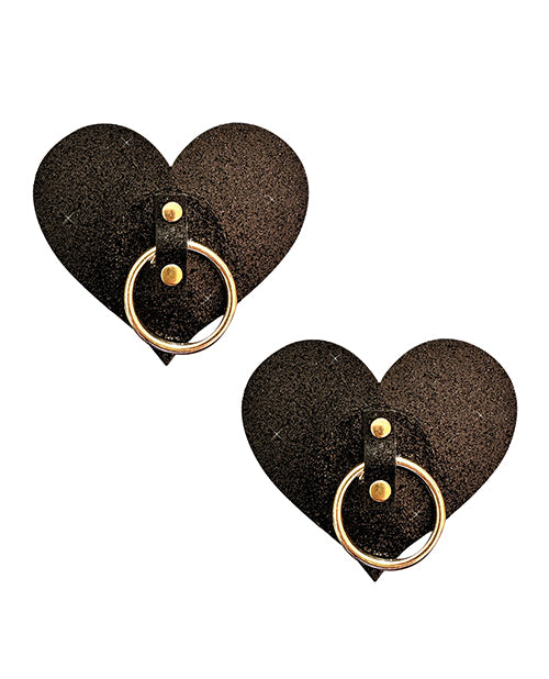 Neva Nude AMH-HRT-NSC Glitter Heart Pasties, Black