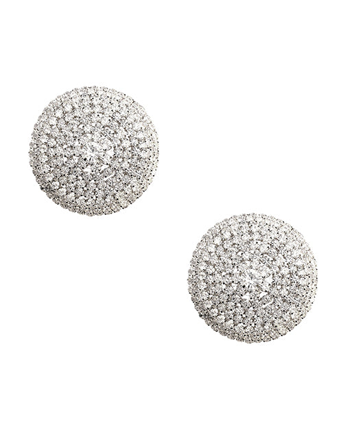 Neva Nude BN-BGO-020 Burlesque Big O Crystal Jewel Pasties, Silver