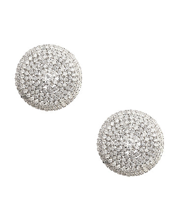 Neva Nude BN-BGO-020 Burlesque Big O Crystal Jewel Pasties, Silver