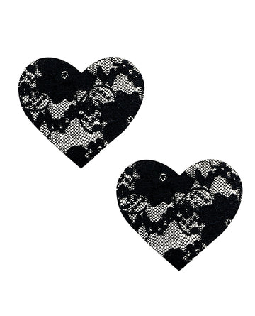 Neva Nude BLA-LAC-NS Lace Heart Pasties, 2-Pack, 2.75" x 2.5"