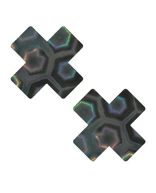 Neva nude BNN-XF-NS Holographic X Factor Pasties, Black