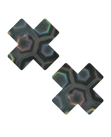 Neva nude BNN-XF-NS Holographic X Factor Pasties, Black