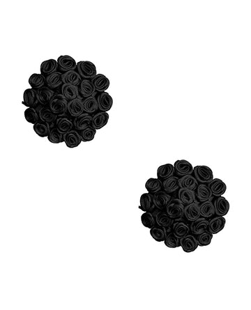 Neva Nude BN-BRO-006 Nightfall Roses Reusable Silicone Pasties, Black