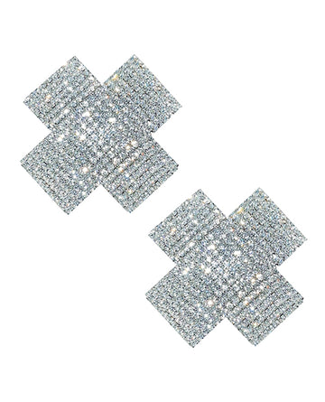 Neva Nude BN-CFX-024 Crystal Jewel Reusable Silicone Nipple Pasties, Clear 3"x3"