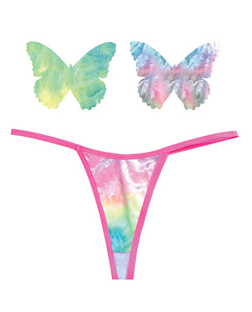 Neva Nude GST-RST-NK Rainbow Sherbet Velvet G-String & Pasties Set