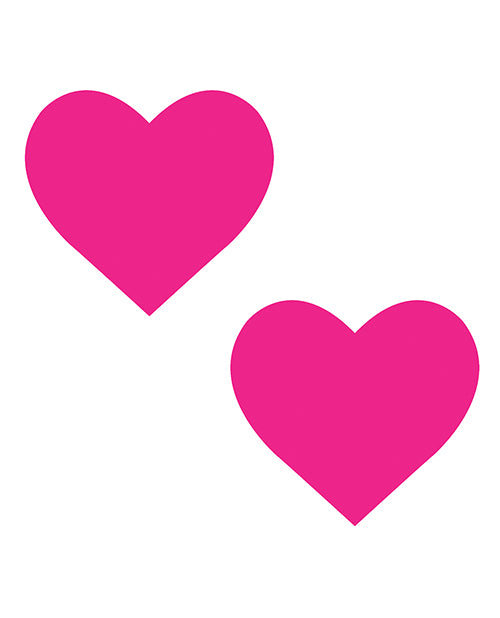 Neva Nude HRPI-HRT-NS Temperature Reactive Heart Pasties, Neon Pink