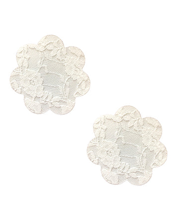 Neva Nude OWH-PET-NS Lace Petal Flower Pasties, White 2.5" x 2.5"