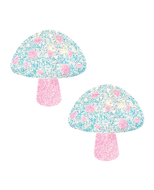 Neva Nude PIN-SHR-SSW Black Light Glitter Shroom Pasties, Pink/White