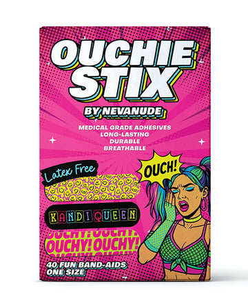Neva Nude PLAS-FUN-02 Vibes Ouchie Stix Bandages, Pack of 40, Assorted Designs