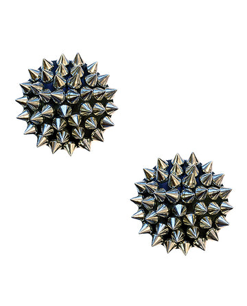 Neva Nude BN-SNM-017 Burlesque Reusable Silicone Pasties, Silver/Black O/S