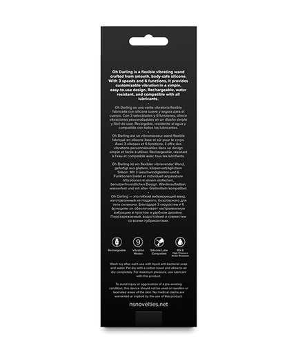 NS Novelties Love Notes Oh Darling Vibrating Wand, Dusty Rose
