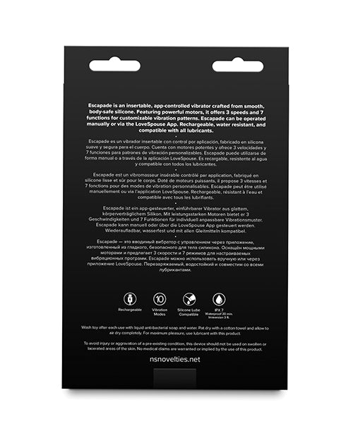 NS Novelties Love Notes Escapade App-Controlled Vibrator - Mauve