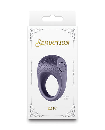 NS Novelties Seduction Levi Vibrating Cock Ring, Metallic Grey - Rechargeable