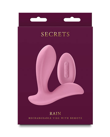 NS Novelties Secrets Rain Rechargeable Vibrator with Remote, Coral