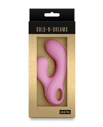 NS Novelties Gold-n-Dreams Agatha Rabbit Vibrator, Rose Quartz, Rechargeable
