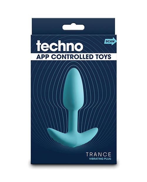 NS Novelties Techno Trance Vibrating Anal Plug, App Controlled, Blue