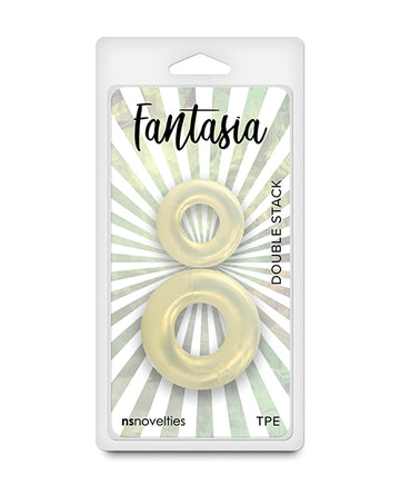 Ns novelties Fantasia Double Stack Cock Rings, Amber, TPE