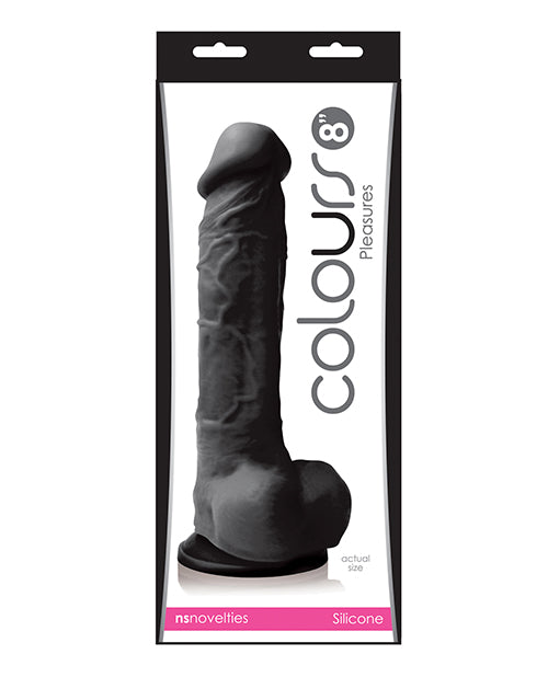 NS Novelties Colours Pleasures 8" Dildo, Body-Safe Silicone w/Suction Cup