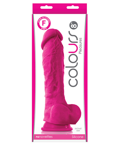 NS Novelties Colours 8 Inch Dual-Density Silicone Dildo with Suction Cup, Pink