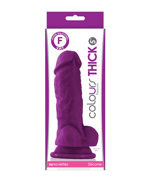 NS Novelties NSN-0405-35 Colours Pleasures Thick Dildo, Purple, 5-Inch Silicone