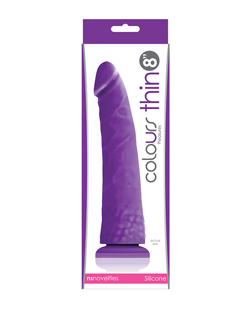 Ns novelties inc. Colours Pleasures Thin Dildo, 8" Purple Silicone
