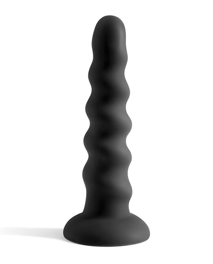 NS Novelties Colours Twist Silicone Strap-On Accessory, Black, 6.5 in.