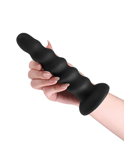 NS Novelties Colours Twist Silicone Strap-On Accessory, Black, 6.5 in.