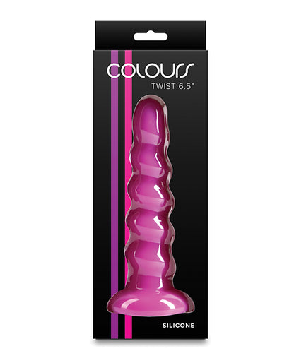 NS Novelties Colours Twist Silicone Suction Cup Dildo, Purple, 6.5 in.