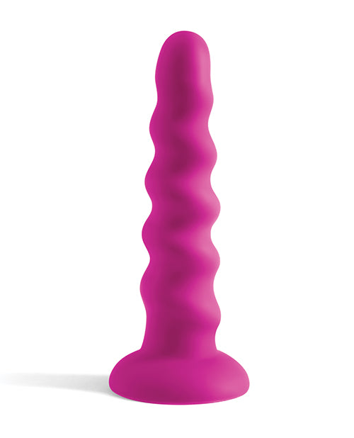 NS Novelties Colours Twist Silicone Suction Cup Dildo, Purple, 6.5 in.