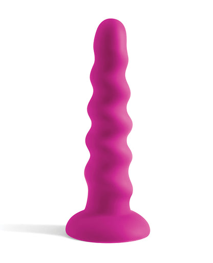 NS Novelties Colours Twist Silicone Suction Cup Dildo, Purple, 6.5 in.