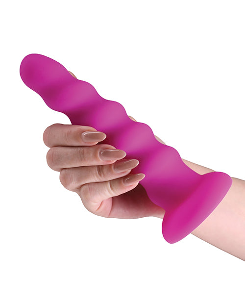 NS Novelties Colours Twist Silicone Suction Cup Dildo, Purple, 6.5 in.