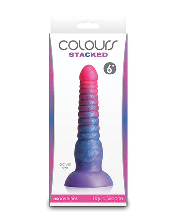 Ns novelties Colors Stacked 6" Dildo, Tri-Color, Silicone