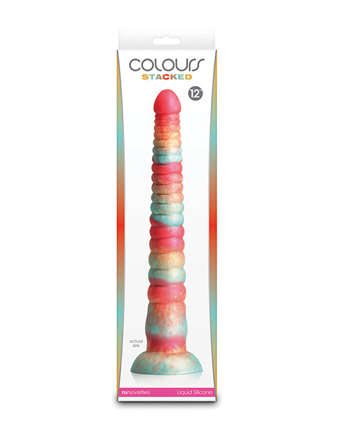 Ns Novelties Colours Stacked 12-Inch Dildo, Red/Gold