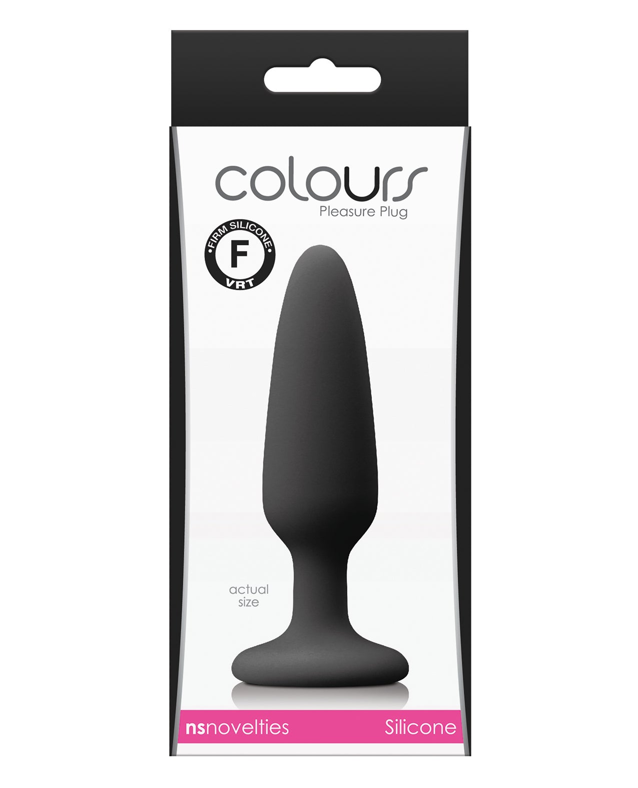 NS Novelties NSN-0413-23 Colours Pleasures Small Plug, Black Silicone