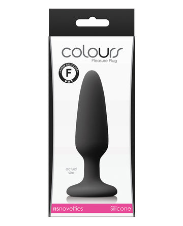 NS Novelties NSN-0413-23 Colours Pleasures Small Plug, Black Silicone