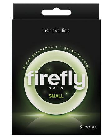 NS Novelties Firefly Halo Small Cockring, Clear Glow-in-the-Dark Silicone