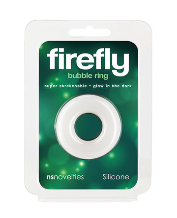 Ns Novelties Firefly Bubble Cock Ring, Small, White, Glow-in-the-Dark