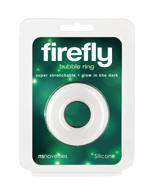 NS Novelties Firefly Bubble Cock Ring, Glow-in-the-Dark, Medium, White