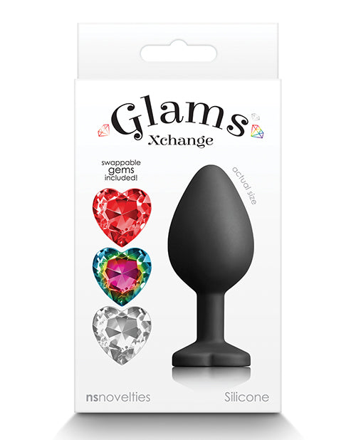 NS Novelties NSN-0514-13 Glams Xchange Heart Gem, Vibrating, Black