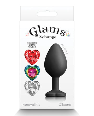 NS Novelties NSN-0514-13 Glams Xchange Heart Gem, Vibrating, Black