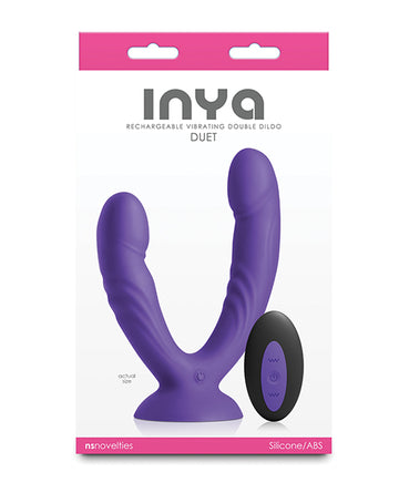 NS Novelties INYA Duet Vibrating Double Dildo with Remote Control, Purple